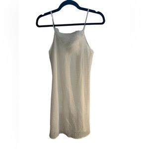 Oscar de la Renta Nightgown with feathers Adjustable strap Large white